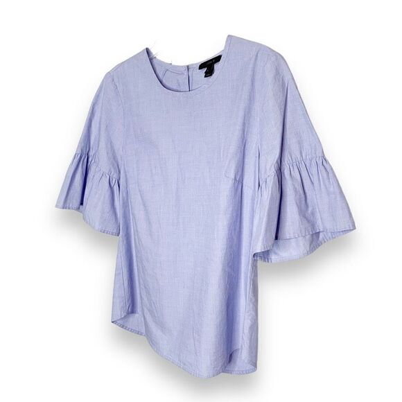 J. Crew Button-Back Bell-Sleeve Top Blouse Peri Blue Coastal Gran Women’s Size 2 - Picture 4 of 10
